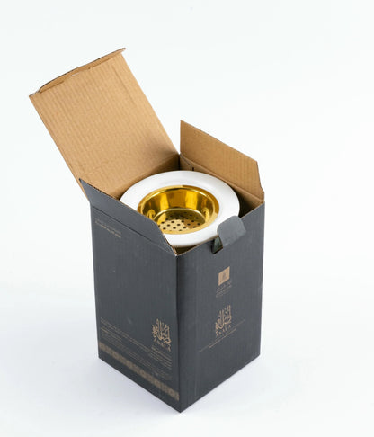 مبخرة من البورسلان من أصالة - بيج و ذهبي اوتنتيك هوم